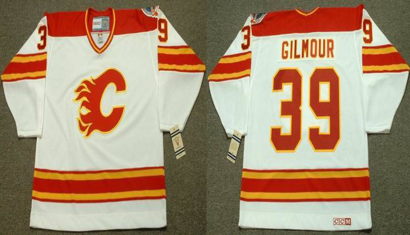 2019 Men Calgary Flames #39 Gilmour white CCM NHL jerseys->calgary flames->NHL Jersey
